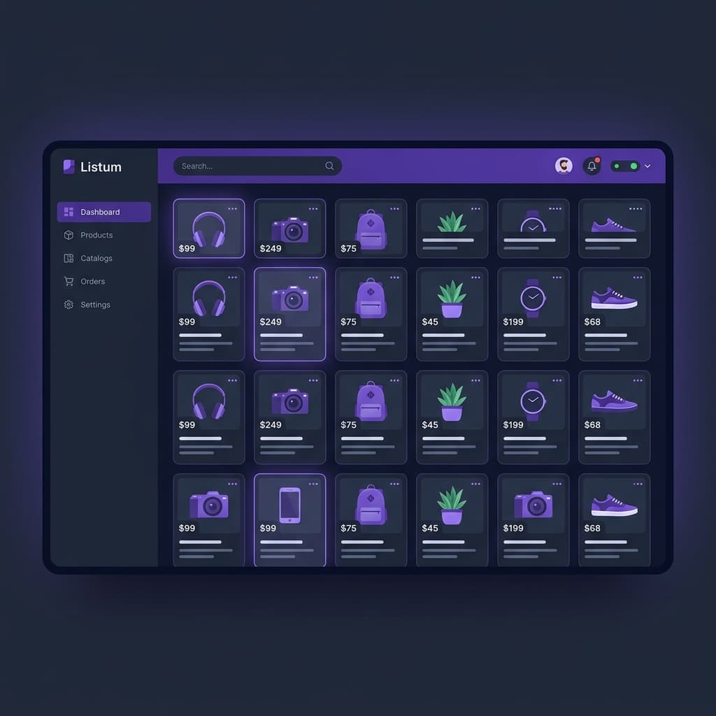 Dashboard do Listum — Catálogo Digital